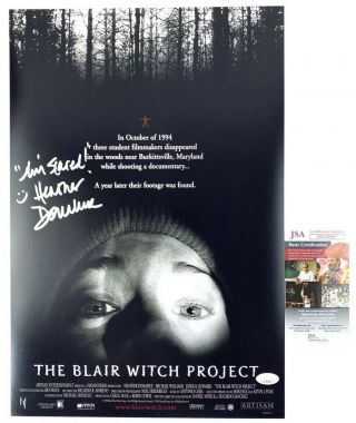 Heather Donahue Signed 12x18 Poster The Blair Witch Project 1999 Horror Jsa