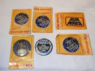 1977 Star Wars 4 Patches 2 Metal Badge Pinbacks