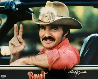 Burt Reynolds Smokey And The Bandit Signed 16x20 Photo Beckett Bas Authentic