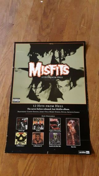 Misfits Poster 12 Hits From Hell Promo 11x17 Danzig Samhain Ramones Cd Thrash