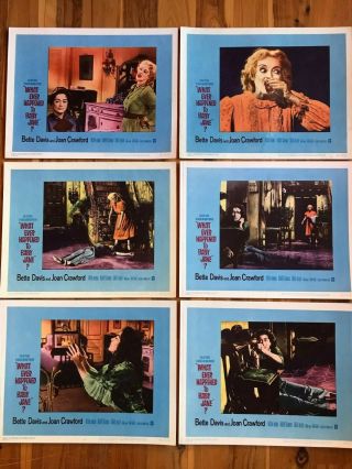 6 Lobby Cards 11x14: What Ever Happened To Baby Jane (1962) Bette Davis
