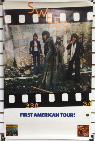 Sweet First American Tour 1976 Concert Poster Glam