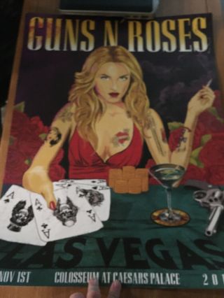 Guns N Roses Poster Las Vegas 11/1/2019 Lithograph Caesar’s Colosseum 200 Only