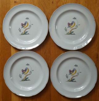 4 Spode Queens Bird Fine Stone Dinner Plates Y4973 - R