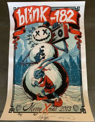 Signed Blink 182 2013 Christmas Poster