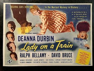 Lady On A Train 1945 Movie Herald,  Deanna Durbin