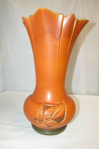 Vintage Large Rust Orange Silhouette 14.  5 " Vase 789 - 14 Roseville Pottery 3s2