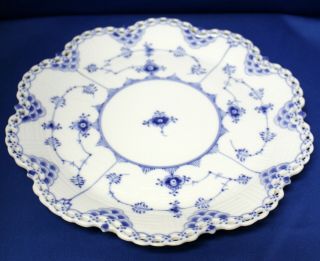 Royal Copenhagen Blue Fluted Full Lace Cake Plate 1062 1st Quality
