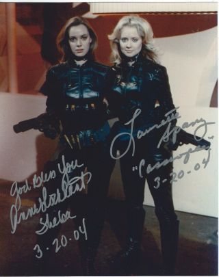 Anne Lockhart & Laurette Spang Signed Inscribed Battlestar Galactica 8x10 Photo