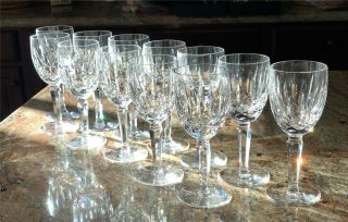 Set 12 Waterford Crystal Kildare Pattern 6 - 1/2 " Claret Wine Stemmed Glasses