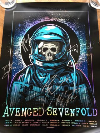 Rare Avenged Sevenfold Autographed European Tour Poster