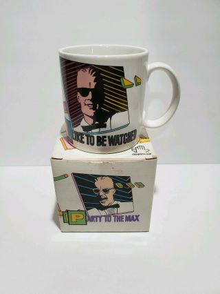 Vintage Max Headroom Coffee Mug 1987 Vtg Mtv Show With Box