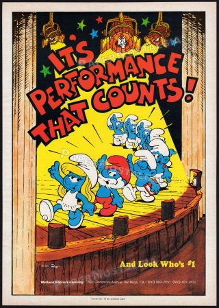 The Smurfs_original 1983 Licensing Trade Print Ad Promo / Poster_hanna - Barbera