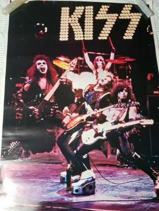 Kiss Vintage Live On Stage Poster 1975 One Stop Boutwell Rock Steady Htf