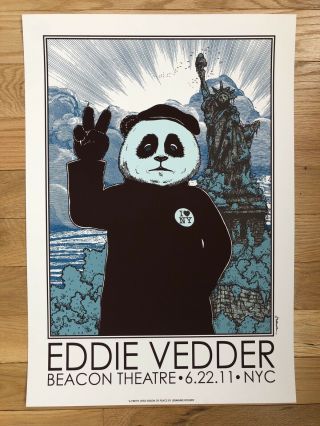 Eddie Vedder Pearl Jam Nyc 2011 Poster