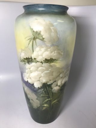 Large 10.  5 " Signed American Belleek Lenox Vase Flowers Paul Putzki