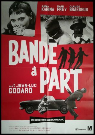 Bande A Part Band Of Outsiders Movie Poster 39x55 " 2sh Italian Godard