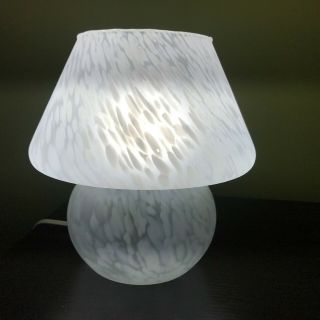 Vintage Mid Century Modern Murano Venini Mushroom Turtoise Shell Glass Top Lamp