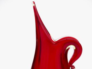 Huge 30cm URANIUM Flavio Poli Seguso Murano Italian Art Glass Freeform Vase 5