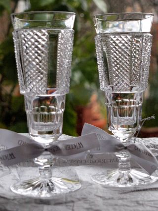 Waterford Crystal Hibernia Champagne Flute/ Glass Pair Made In Ireland