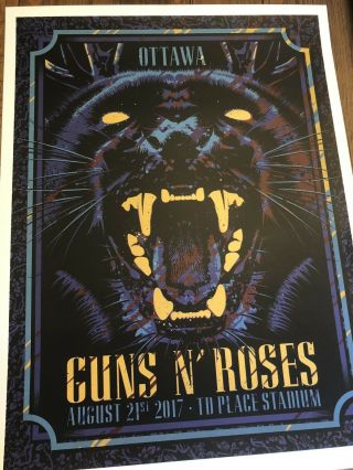 Guns N Roses Ottawa Lithograph Poster - Very Rare Limited Axl Slash Duff