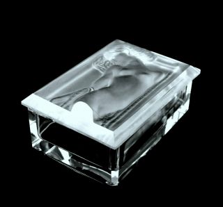 Art Deco 1930s " Nude Odalisque " Bohemian Glass Bowl Jewelry Box H.  Hoffmann