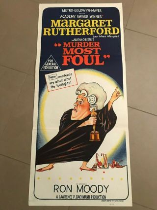 Daybill Poster 13x30: Murder Most Foul (1964) Margaret Rutherford