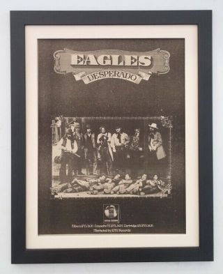 The Eagles Desperado 1973 Rare Poster Ad Quality Framed Fast World Ship