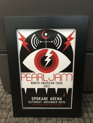 Rare Pearl Jam Promo Advertising Concert Poster Spokane Lightning Bolt Tour 2013