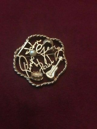 Vintage The Beatles 1964 Brooch Pin Badge By Nems (very Rare)