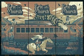 Eric Church Grand Rapids Mi 2019 Ap Complete Set Of All 3 Poster Prints /50