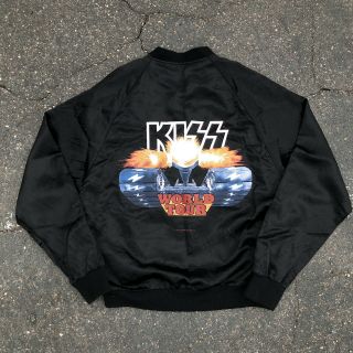 Vintage Kiss Jacket Lick It Up Tour 1983 Size Medium Made In Usa Black