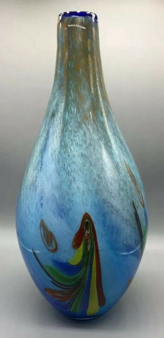 Rare Large Vintage Italian Murano Art Glass Vase 4lbs Mid Century