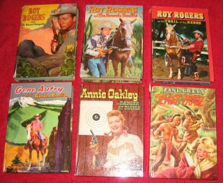 6 Vintage 1950s Cowboy Wild Western Hardcover Book Set Horse American Indian Usa