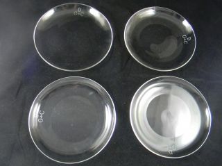 Vintage Set 4 Steuben Clear Glass 8 " Plates Dishes Marshall Field Bags Dgc 1940s
