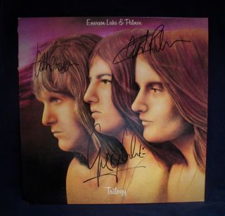 Emerson Lake & Palmer Autographed Trilogy Album Keith Emerson - Greg Lake - Elp - Prog