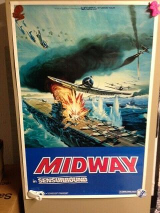 2 Midway Movie Posters 1976 ONE SHEET NEVER FOLDED BATTLE DETAILS 2