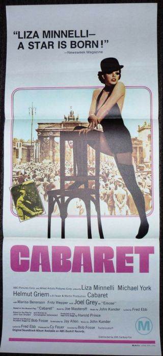 Australian Daybill 1972 Cabaret Liza Minnelli