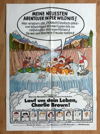 Race For Your Life,  Charley Brown - Rare German 1 - Sheet Poster 1977 Snoopy