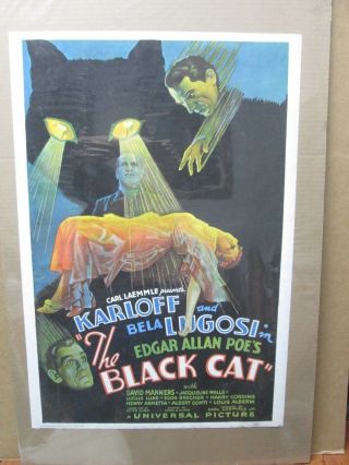 Vintage Reprint 1970s The Black Cat 1930 Karloff And Lugosi 12504