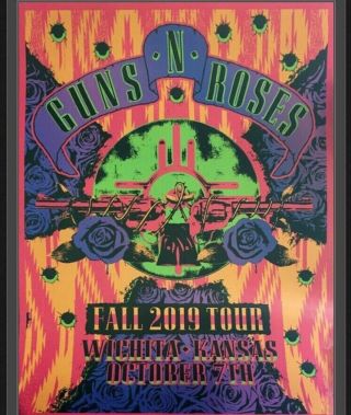 Guns N Roses Lithograph Wichita Not In This Lifetime 2019 Locomotive Debut Show