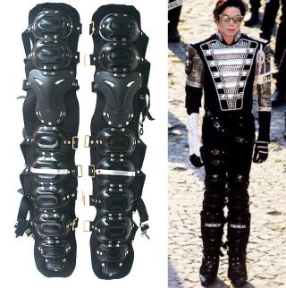 Mj Michael Jackson History Whitehouse Munich Black Handmade Leg Armor Kneepads