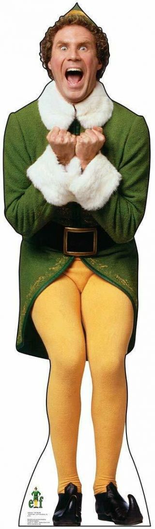 Advanced Graphics Buddy The Elf Excited Life Size Cardboard Cutout Standup - Elf