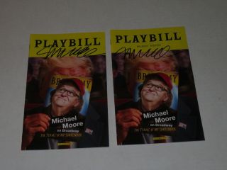 Playbill Of Terms My Surrender Signed By Michael Moore Director