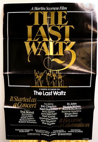 The Last Waltz 1978 1 Sheet Movie Poster 27x41” Ex Ringo Clapton Oop