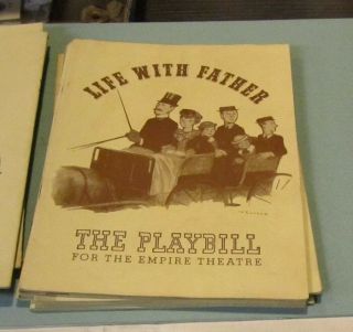 1940 Life With Father Broadway Empire Theatre Playbill Dorothy Stickney Lindsay