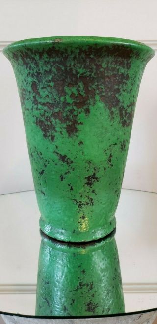 Weller Coppertone Large 10 " Vase Pot Jardiniere Rare Form Frog Tone Style