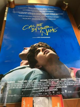 Call Me By Your Name Theatrical 27x40 Poster Armie Hammer,  Timothée Chalamet