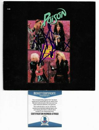 Poison Bret Michaels Signed Autographed " Talk Dirty To Me " 7 " Record Beckett