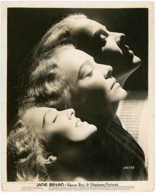 Vintage 1930s Jane Bryan Glamorous Art Deco Triple Exposure Portrait Photograph